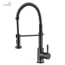Aquacubic Black Cupc Watersense Black Stainless Steel Spring Pull Down Kitchen Faucet